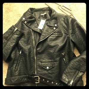 Black faux leather jacket